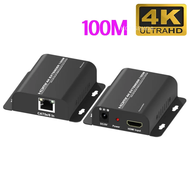 4K 100 м HDMI удлинитель RJ45 Ethernet порт к шнур Удлинитель через CAT 5e 6 Cat6 кабель сетевой