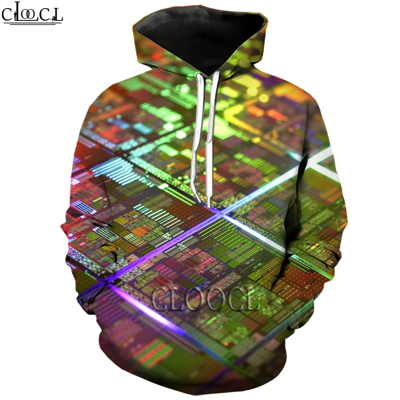 

HX Newest Electronic Chip 3D Print Fashion Hoodie Harajuku Casual Streetwear Men Women Tracksuit Autumn Tops Drop Shipping