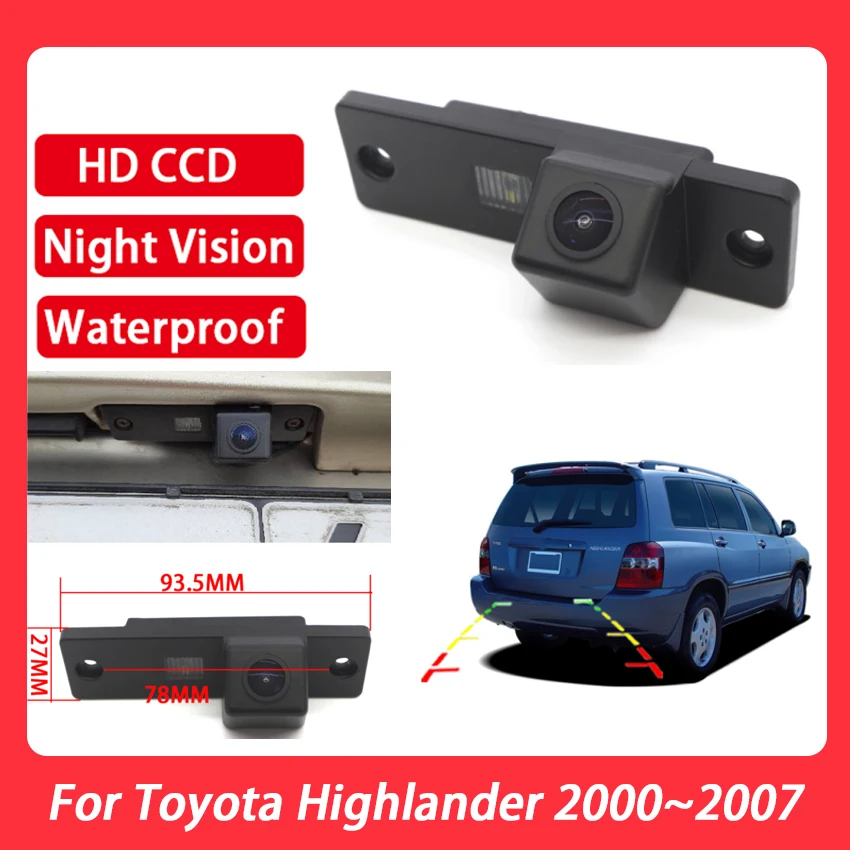 Starlight night vision CCD Full HD car rear view camera Waterproof For Toyota Highlander 2000 2001 2002 2003 2004 2005 2006 2007