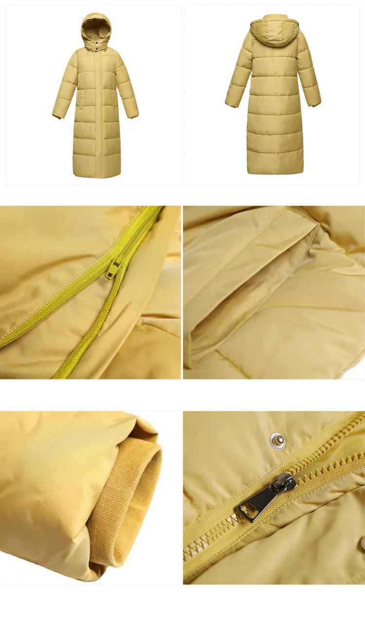 

Warm Zipper Parkas winter Women Jacket Office Lady 2019 New Fashion Winter Hooded Long Jacket Coat chaqueta mujer F92601