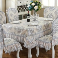 luxury european rectangleround table cloth with tassel embrodered jacquard table cover coffee house home decoration tablecloth