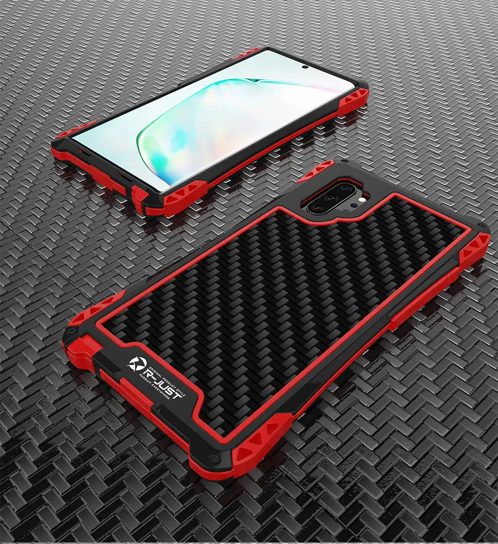Carbon fiber Tri-proof Waterproof Armor Aluminum Phone Case for Samsung Galaxy Note 10 Plus 9 8 S10 5G S9 S8 S7 Cover |