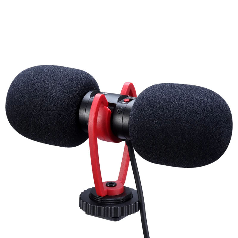 

SAIREN T-Mic Microphone 3.5mm Dual Direction Mini Shotgun Video Condenser Mic Interview Recording for iPhone/Andoid DSLR Camera