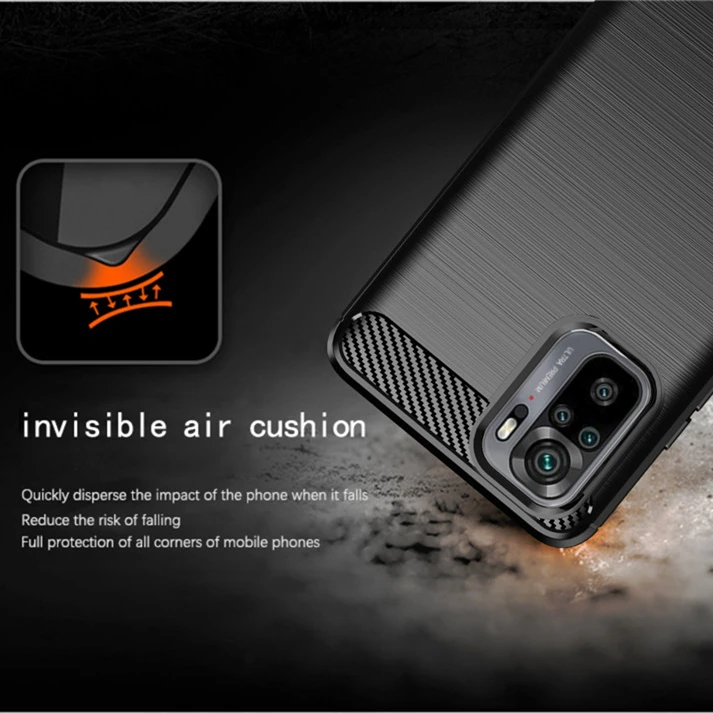 

For Xiaomi Redmi Note 10 4G Case For Redmi Note 10 Cover Carbon Fiber Shockproof Silicone Protective Cover For Redmi Note 10 4G