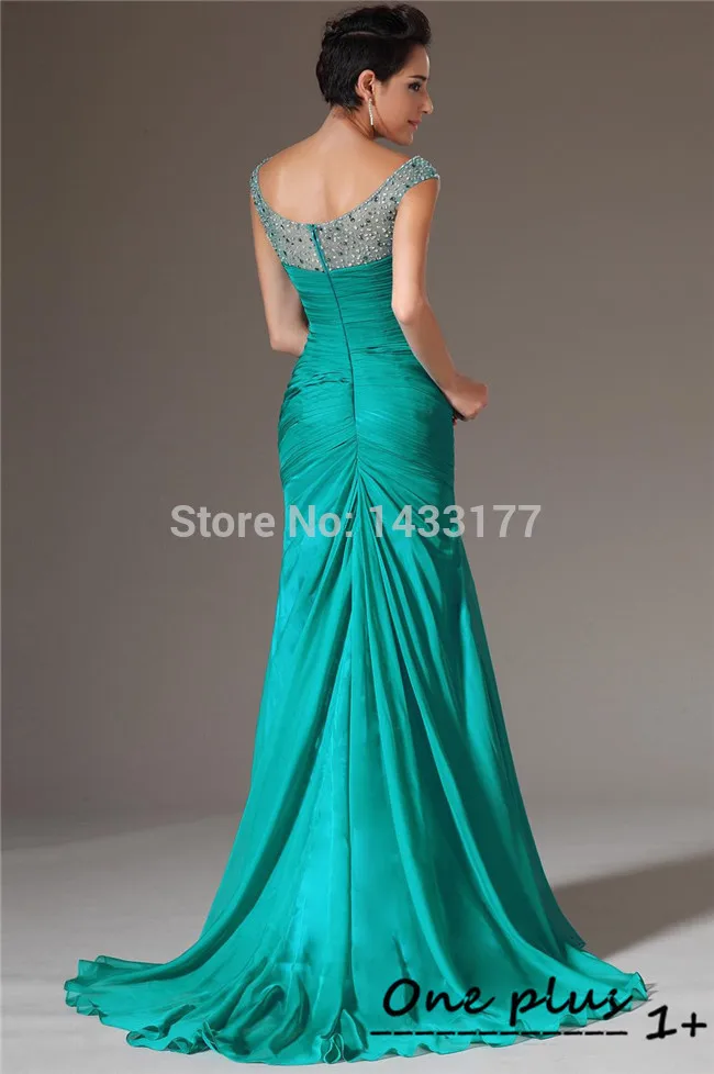 

free shipping 2018 new Vestidos Long custom Elegant Green Chiffon Mermaid Prom Dress Party Evening Dress with Sequins and Beads