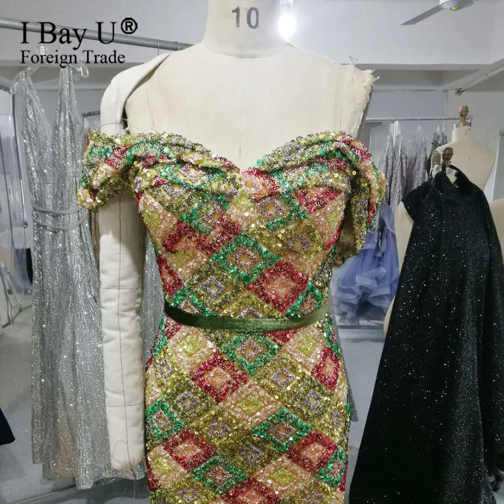 Реальные фотографии роскошные вечерние платья с открытыми плечиками арабских