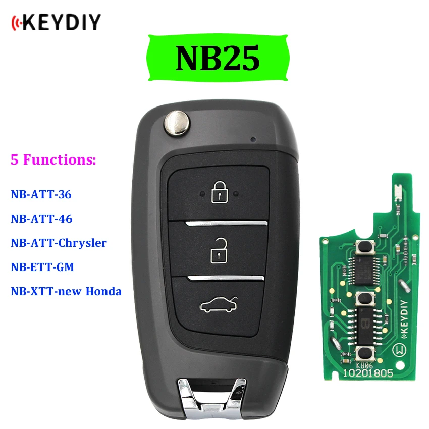 Многофункциональный пульт дистанционного управления KEYDIY NB25 для KD900 KD900+ URG200 KD-X2 5 функций в одном ключе