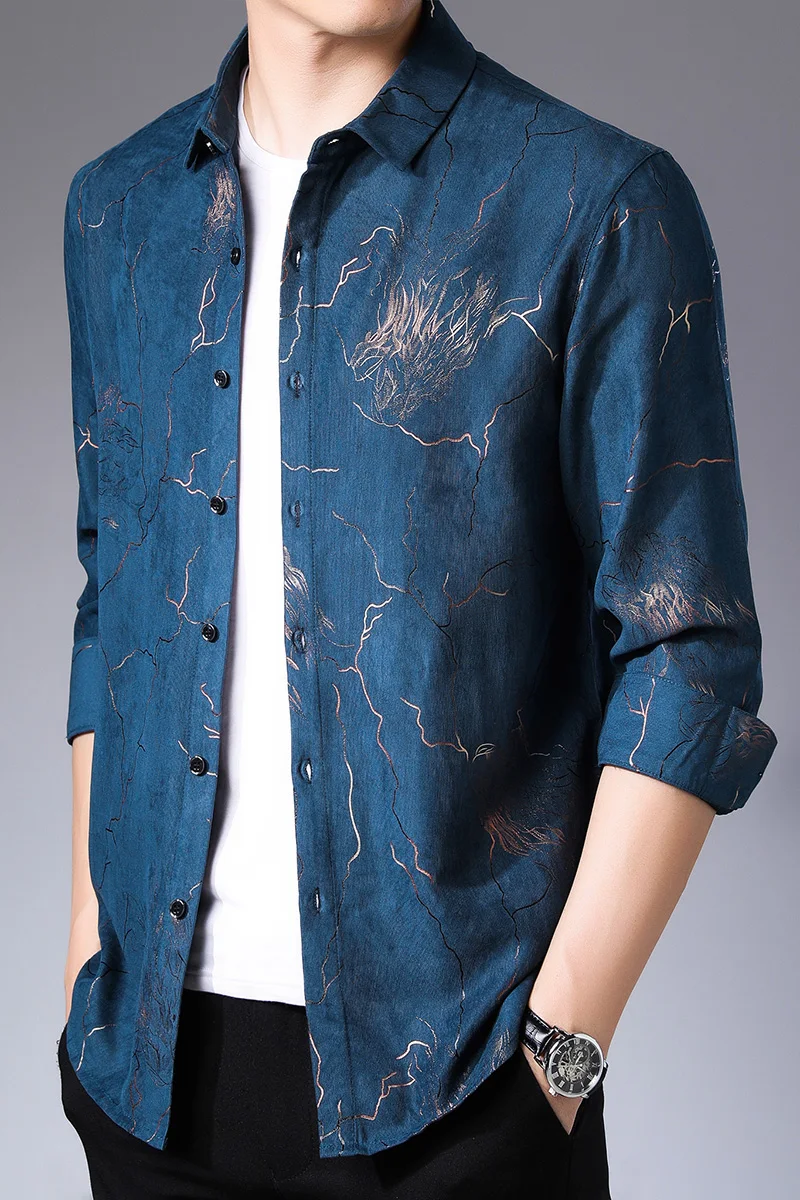 

Spring 2021 high-quality all-match long-sleeved shirts for men/men's formal shirts/long-sleeved shirts for men's nightclub disco