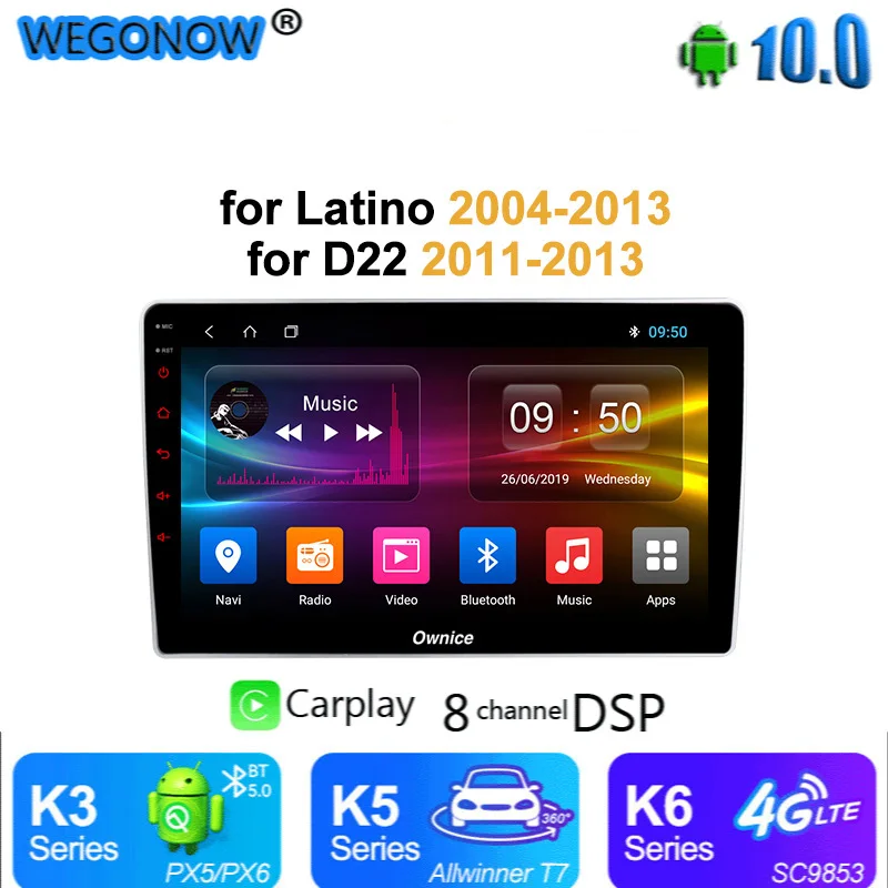 Ownice Android 10 Автомобильный GPS плеер DVD Радио Navi Vedio 4G LTE SPDIF DSP 360 панорама для Nissan Latino 2004