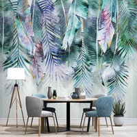 custom self adhesive wallpaper 3d tropical plants leaf photo wall murals living room tv bedroom frescoes waterproof 3d sticker