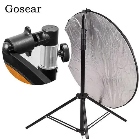 Алюминиевый Портативный держатель для фотостудии Gosear 55x73 мм, держатель для фона для фото-и видеосъемки, софтбокс с отражателем для подставк...