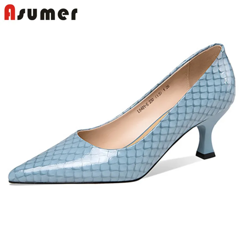 

Asumer/2021 обувь из натуральной кожи 2021 женские туфли-лодочки с квадратным носком, украшенные бисером; Очаровательные Модные Повседневные Вече...