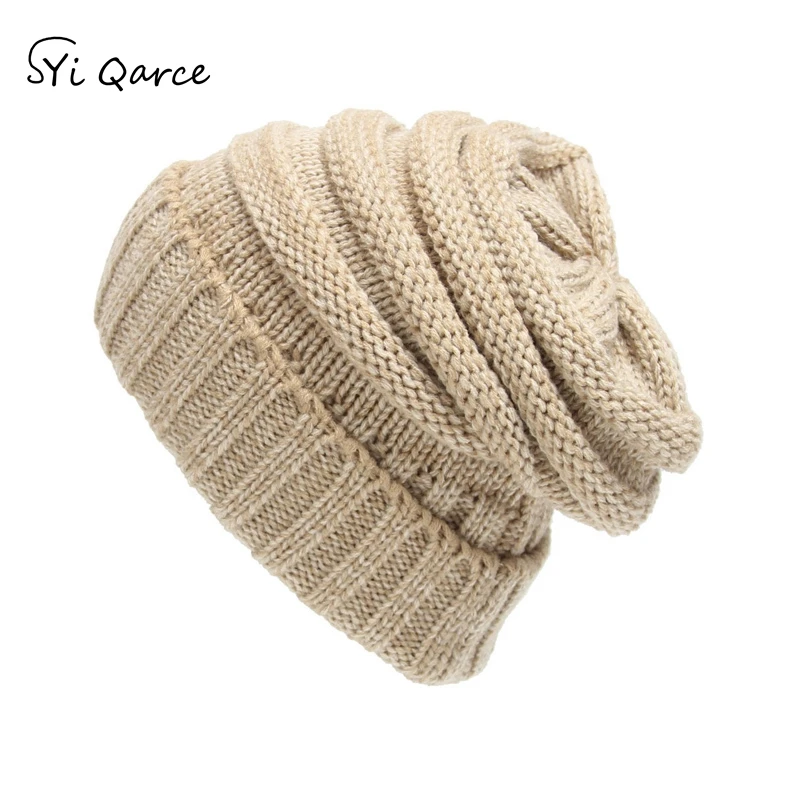 SYi Qarce на весну и зиму Вязание теплые Кепки открытый шапки бини шапки-лучший