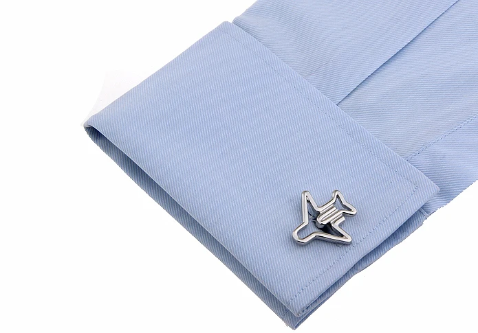 Бесплатная доставка мужские запонки модель самолета дизайн серебряный цвет