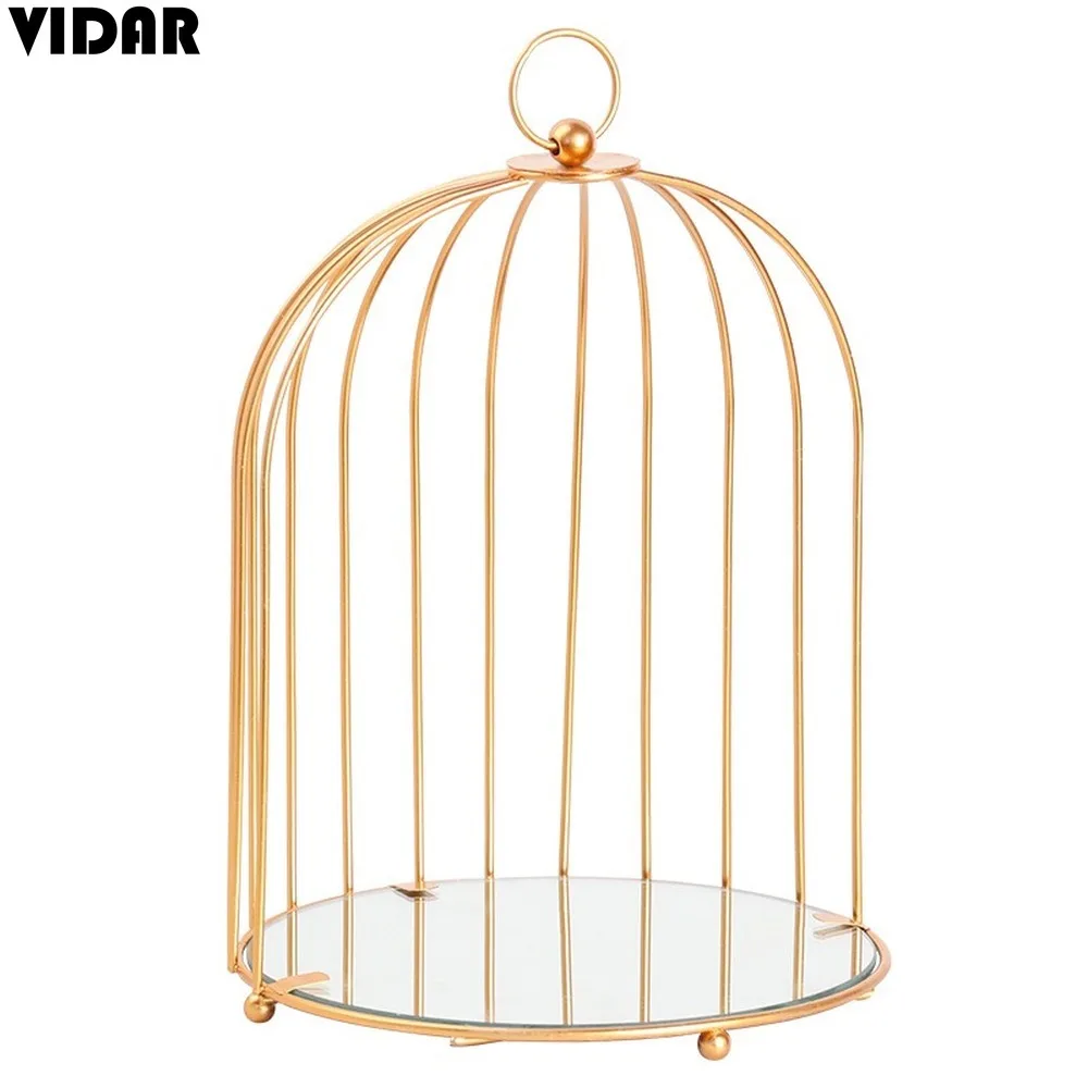 VIDAR нордическая Минималистичная кованая железная Золотая птичья клетка
