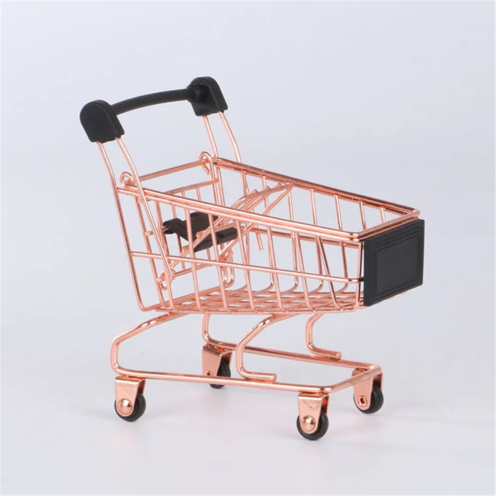 Шикарная мини-корзина для покупок металлическая корзина хранения Ins