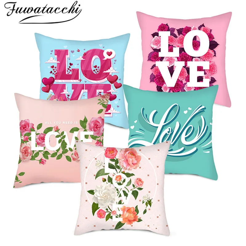 Чехлы на подушки Fuwatacchi с именем любви подушка для влюбленных хлопковые спальни