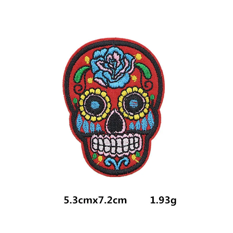 9 шт./лот патчи с вышивкой черепа в стиле панк-рок разные стили цветами розами