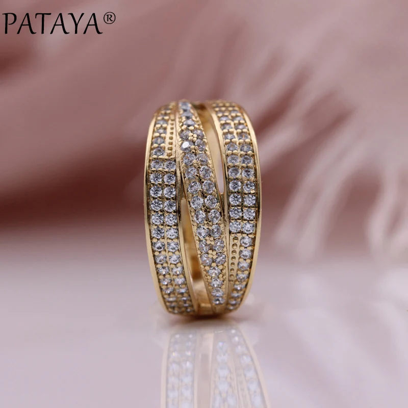 Новинка роскошные женские кольца PATAYA с инкрустацией из натурального циркония
