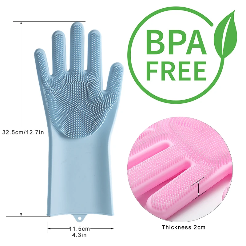 1 пара силиконовые перчатки для мытья посуды | Дом и сад
