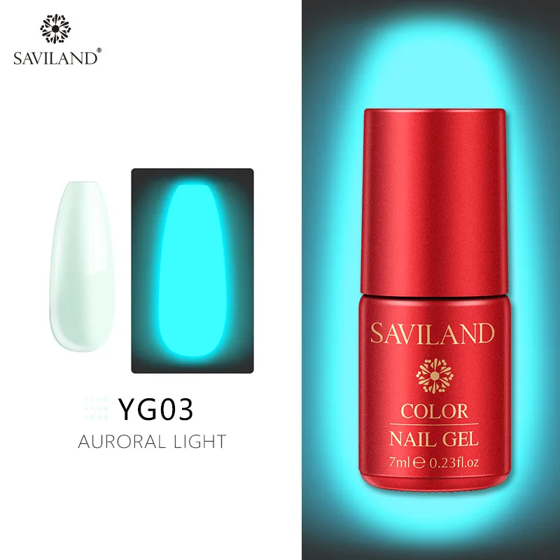 7ml YG03 Светящийся лак для ногтей SAVILAND, не протирает верхнее покрытие, 6 цветов, светящийся в темноте, Гель-лак для ногтей, отмачиваемый, УФ-Гель-лак, блеск в темноте - Цвет: 7ml YG03