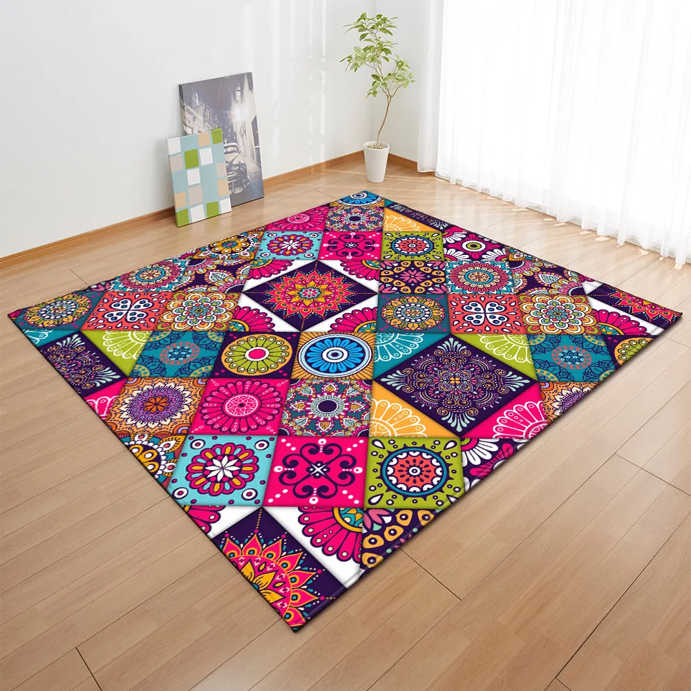 

Classic Retro Patterns Area Rug Non Slip Comfort Yoga Mat Floor Carpet Home Decor for Living Room Bedroom