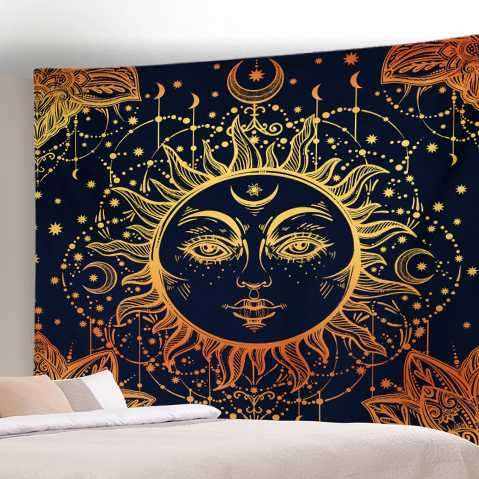

Fashion Wall Tapestry Sun God And Moon Prints Room Decoration Hangings Wall Tapestry Tablecloth Washable Dustproof Plus Size 1PC