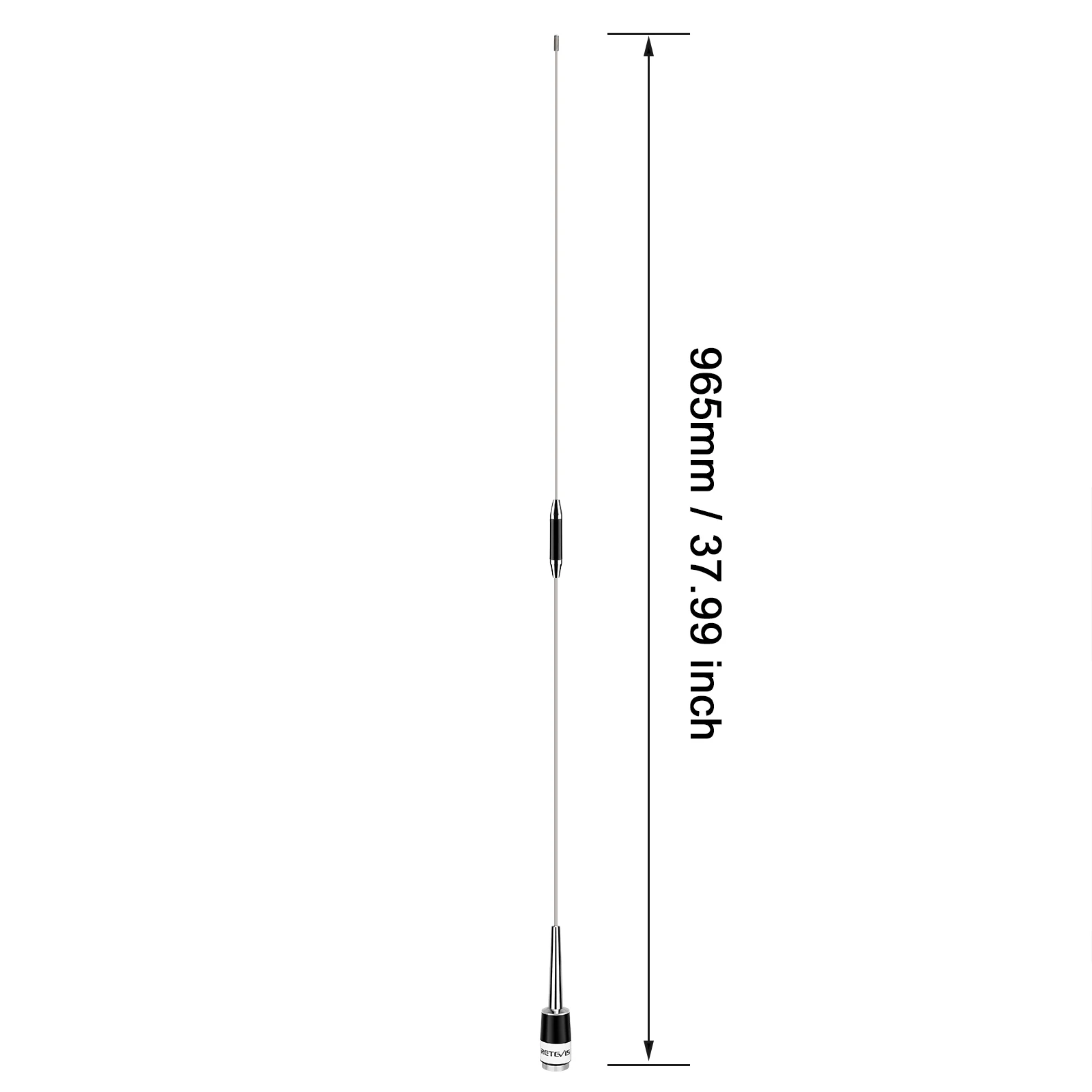 Retevis MA08 Car Antenna Walkie Talkie Radio with PL259/SL16-J/M Connector UHF 400-470MHz 50W 5.5dBi 94.5CM Omni-Directional