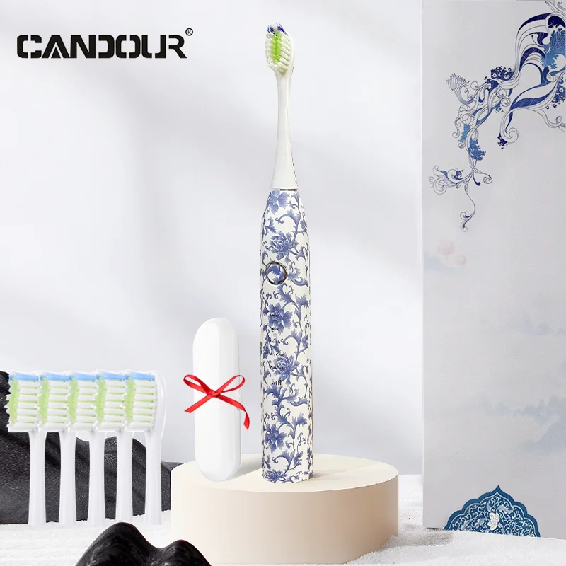 Китайский стиль синий и белый фарфор CD5188 Ультразвуковая электрическая зубная