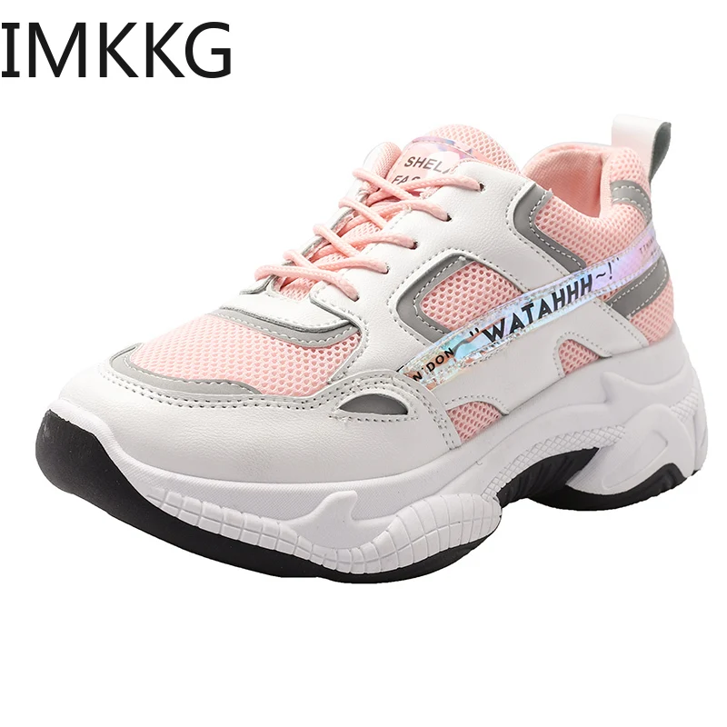 Женские туфли на шнуровке Удобные кроссовки резиновой платформе Женская