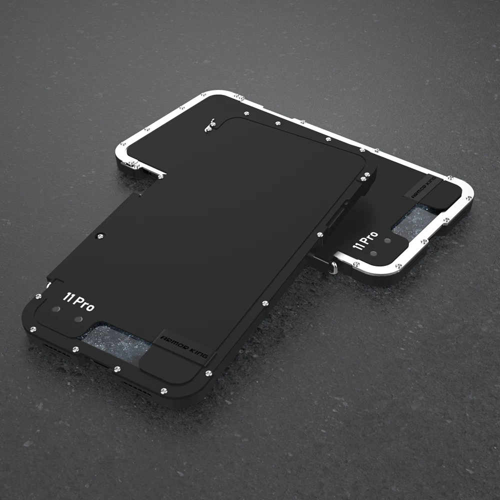 Флип-чехол для iPhone 11 Pro Max Роскошный Жесткий металлический нейлоновый Гибридный