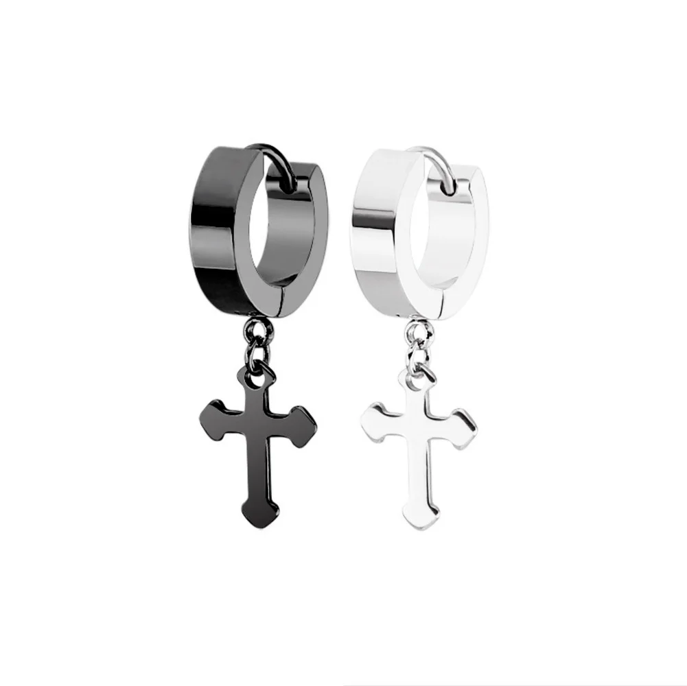 

Korean Cross Unisex Earrings For Women 2020 Trendy Hiphop/Rock Stainless Steel Earrings Crucifix Jewelry Women Earring Wholesale