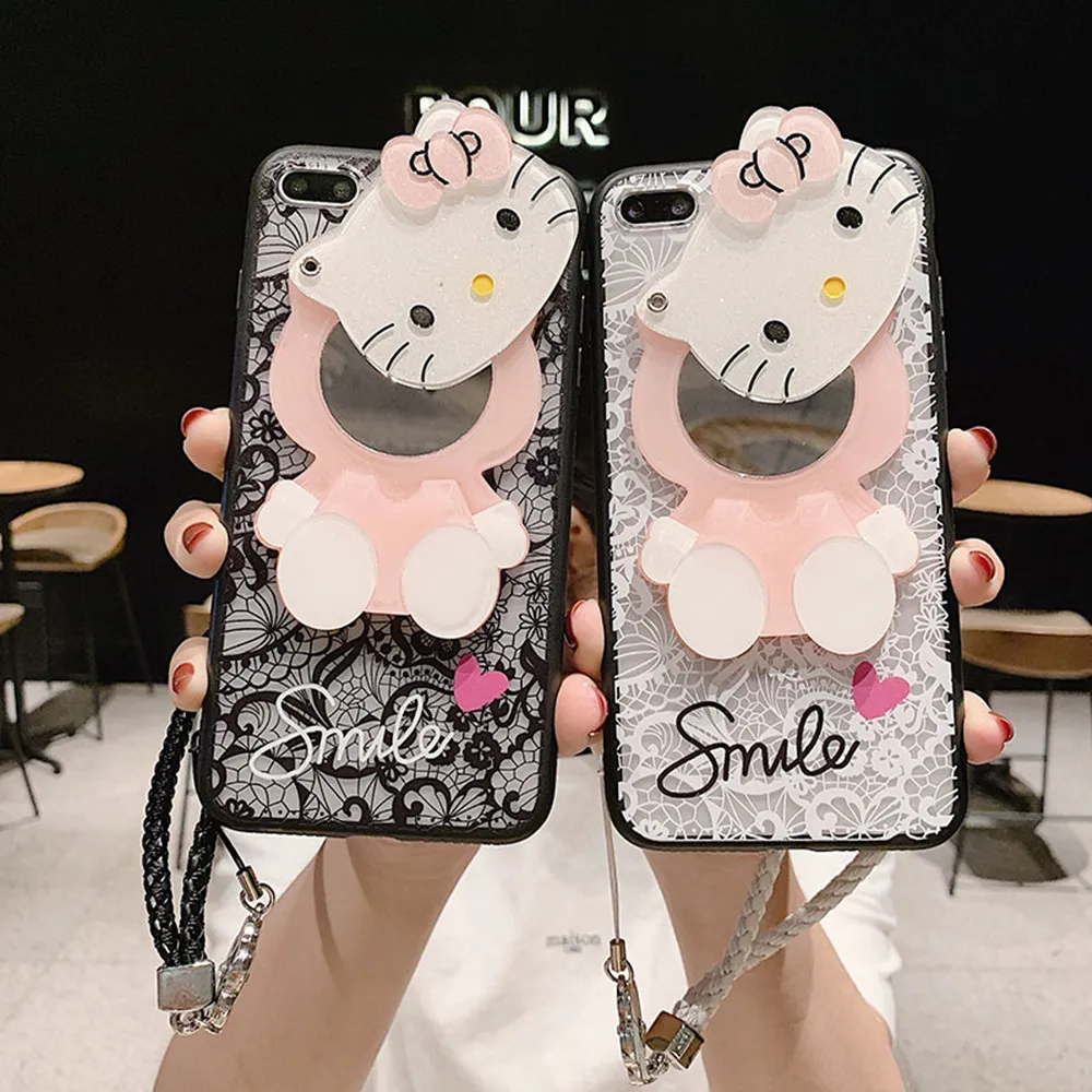 Для huawei P10 lite P9 Lite P8 mate 10 Pro милый зеркальный чехол для телефона с рисунком hello kitty Plus