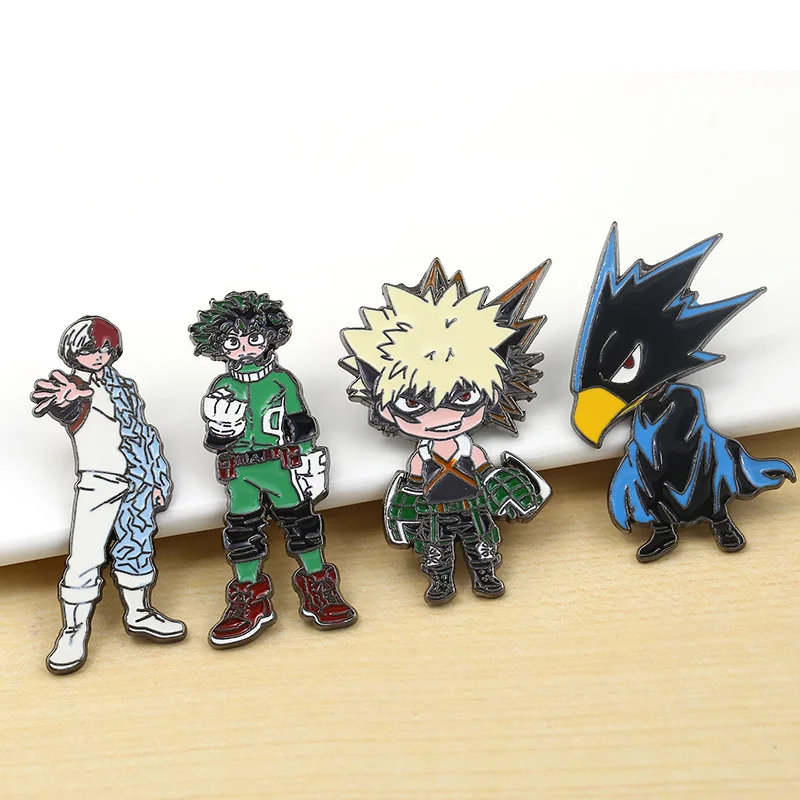 С героями из мультфильма Мой герой брошь эмалированный штифт Bakugou Katsuki шото все