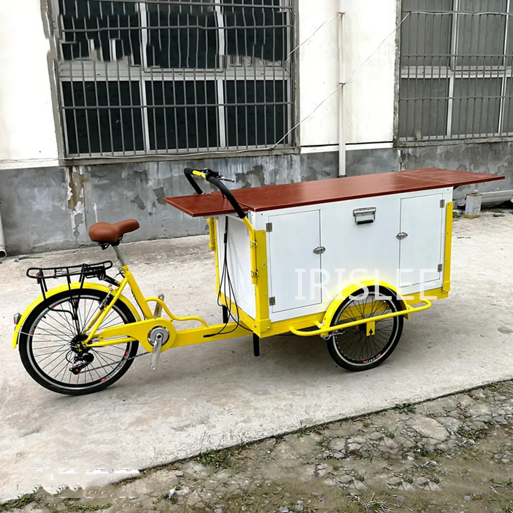 3 колеса уличный Электрический мобильный фаст-фуд торговый велосипед корзина для