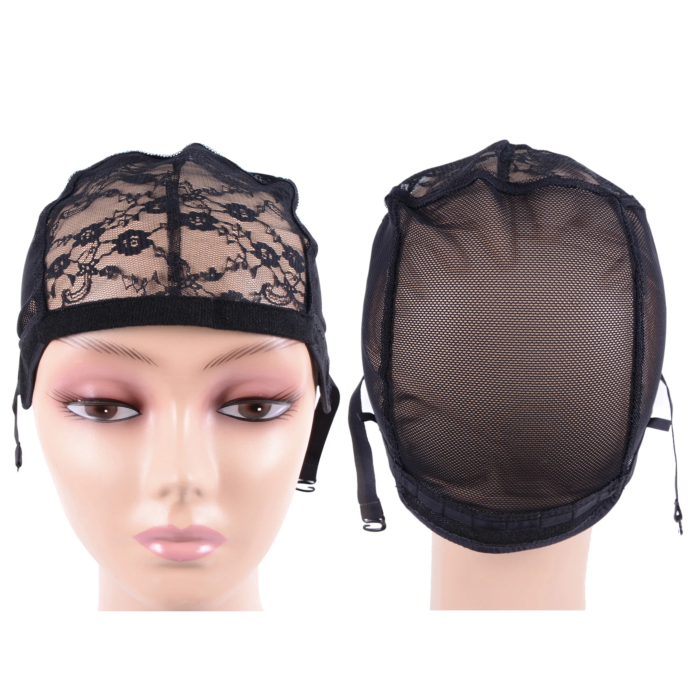 Черная шапочка для парика с бархатными боками изготовления париков регулируемым