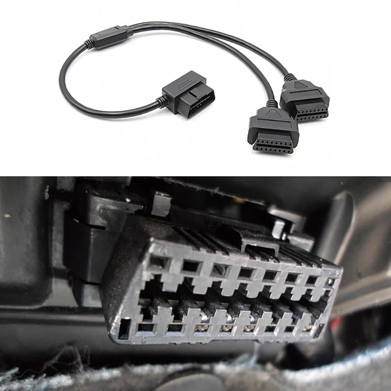 

50 см Y Стиль OBD 2 OBDII адаптер-разветвитель кабеля Мужской Двойной Женский OBD2 диагностический инструмент автомобильный соединительный кабель ...