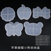 apple bear butterfly shaped resin storage box mold trinket storage container with lid silicone mold epoxy diy art craft
