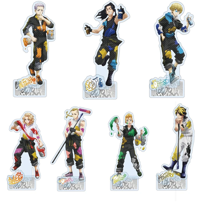 

Anime Tokyo Revengers Character Figure Acrylic Stand Manjiro Ken Takemichi Hinata Model Cosplay Plate Gift Collection Desk Decor