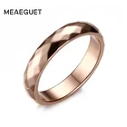 Обручальные кольца Meaeguet из нержавеющей стали цвета розового золота с широкой ручкой, 4 мм, обручальные кольца для женщин, ювелирные изделия, США, размер 5-10