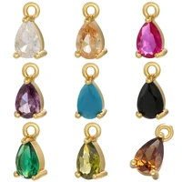 zhukou gold color cz crystal water drop charms for handmade diy earrings necklace jewelry accessories supply wholesale vd1089
