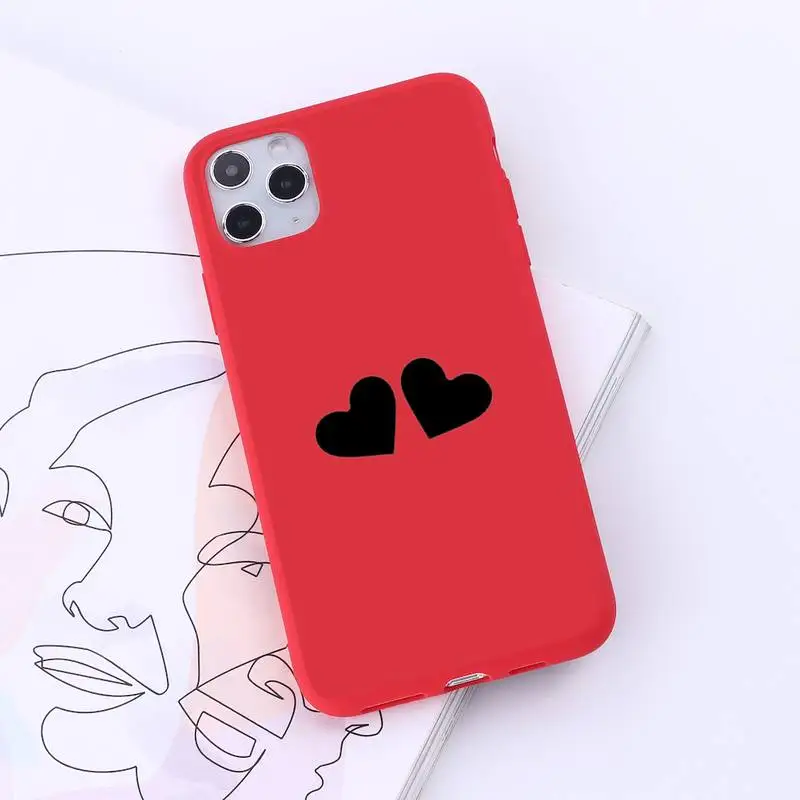 

Love Heart Letter line Aesthetic Phone Case Candy Color for iPhone 6 7 8 11 12 s mini pro X XS XR MAX Plus