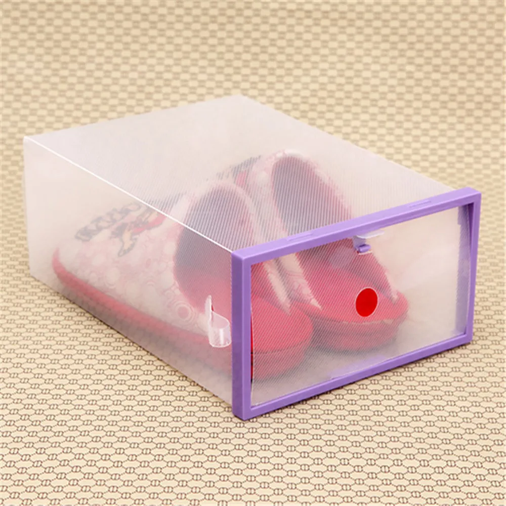 Складная полка для обуви Штабелируемый прозрачный пластиковый ящик органайзер