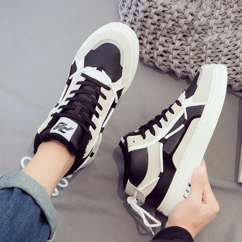 Мужская повседневная обувь Мужские высокие кроссовки новинка 2021 бархатная