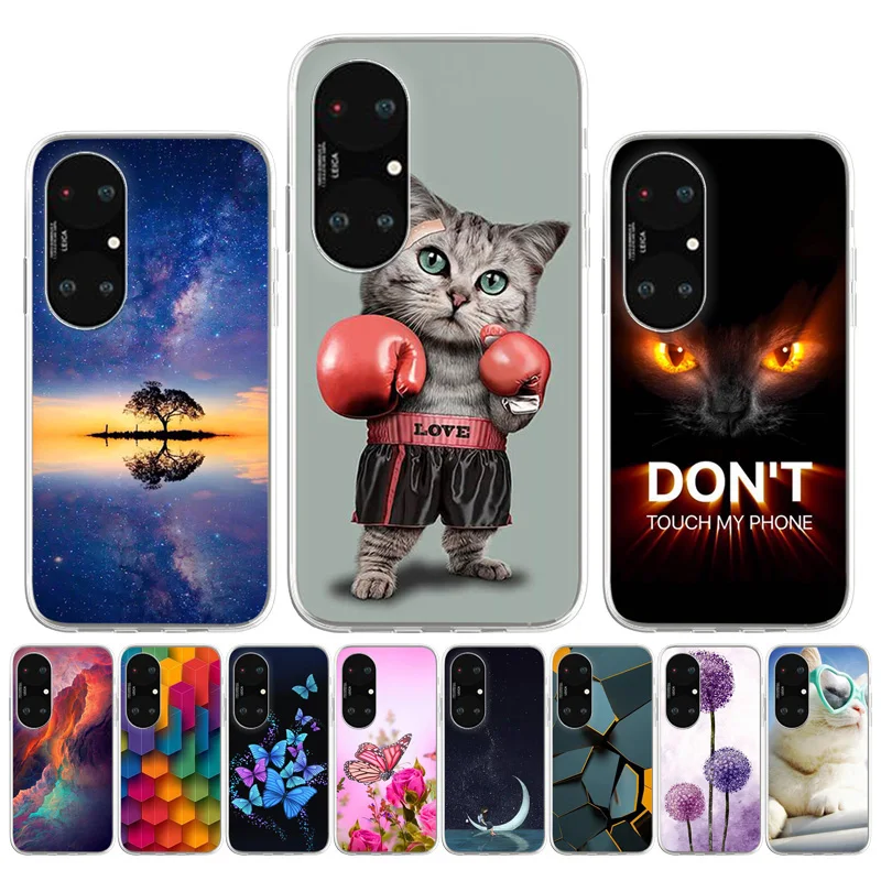 

Case For Huawei P50 6.3 inch Soft Silicone TPU Back Cover On Huawei P50 Pro P50Pro Painted Fundas Coque Etui Bumper Shockproof