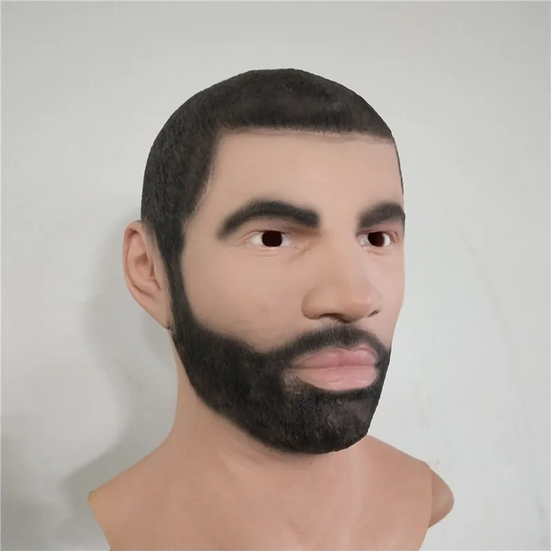 Маска для телосложения сильная мужская с бородой Косплей латексные Реалистичные