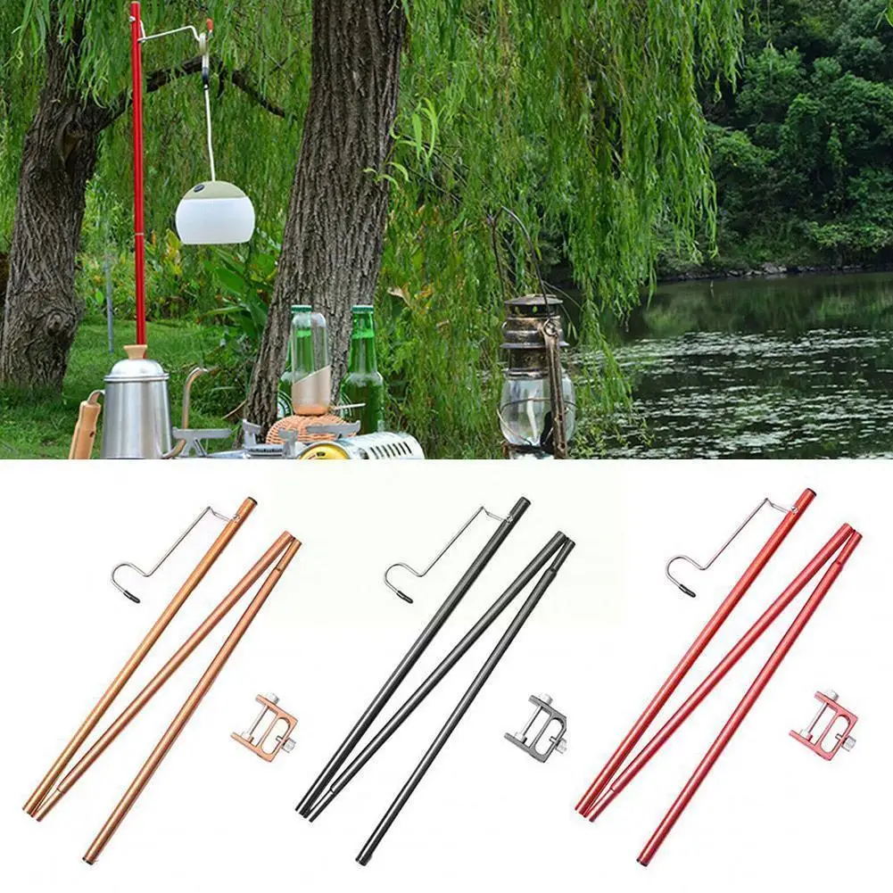 

Outdoor Camping Bracket Picnic Portable Quick Group Lamp Double Hanging Stand Camping Lamp Object Stand H6t2