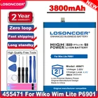 LOSONCOER Высококачественный аккумулятор 3800 мАч 455471 Аккумулятор для Wiko Wim Lite P6901 в наличии
