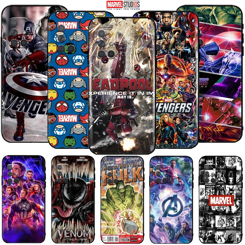 

Phone Case For Samsung Galaxy A02 A02s A12 A22 A32 A42 A52 A52s A72 5G Funda Cover Marvel Avengers Iron Man SpiderMan Deadpool
