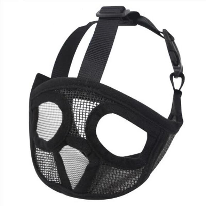 Намордник для собак с короткой мордой регулируемая Воздухопроницаемая сетчатая